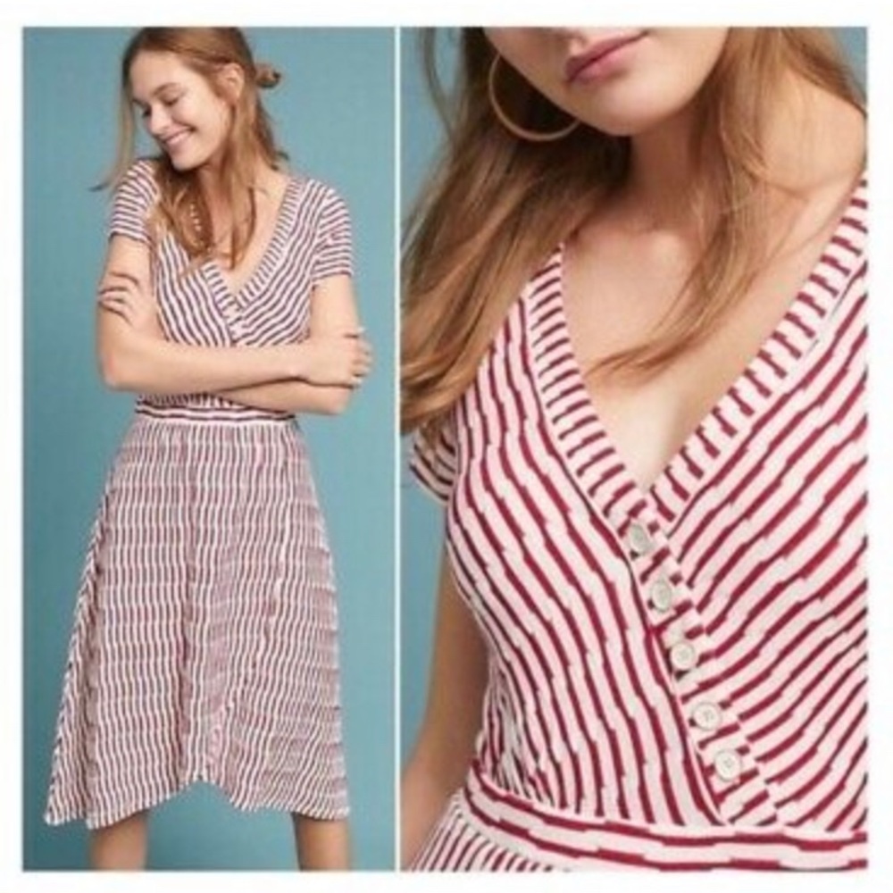 Maeve Striped Red & White Dress